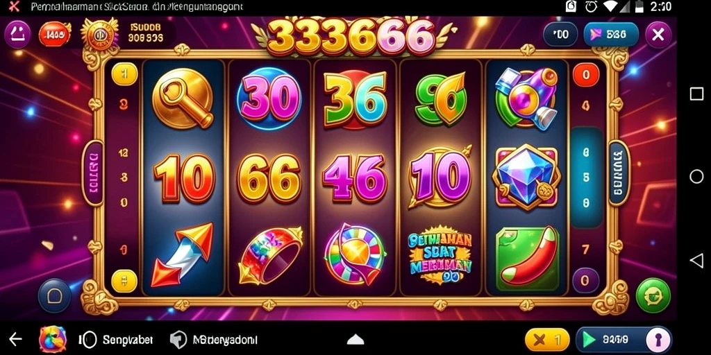 Screenshot gameplay 333666 yang menampilkan putaran slot yang mendebarkan.