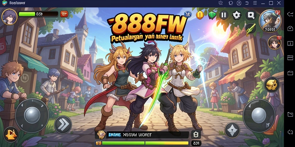 Screenshot gameplay 888FW yang menampilkan pertempuran anime yang mendebarkan.