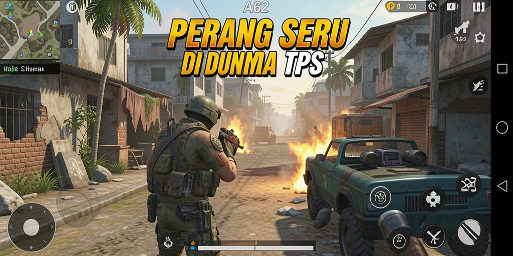 Gameplay seru dalam AA62 dengan aksi tembak-tembakan yang mendebarkan.