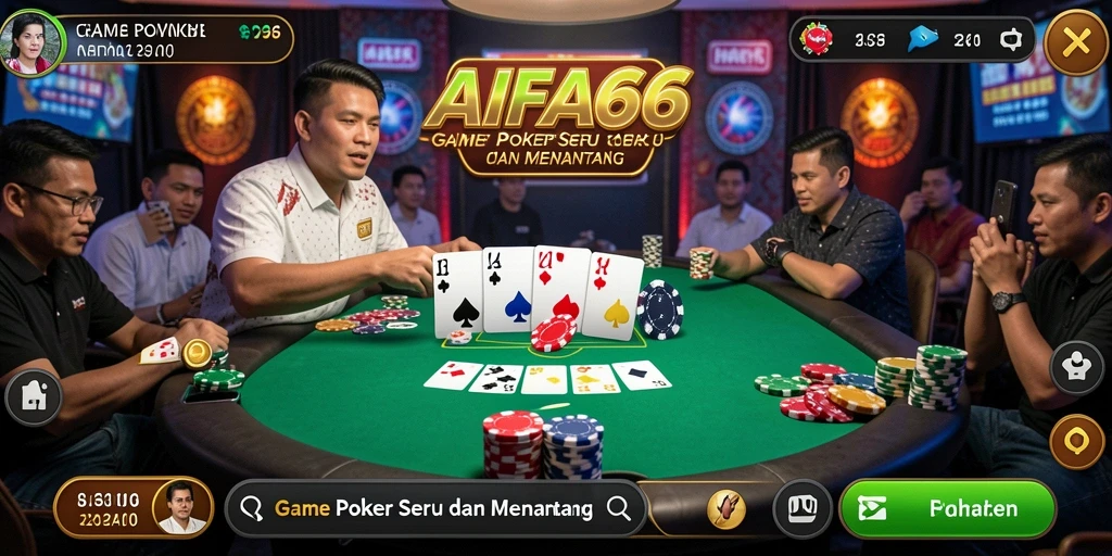 Tampilan gameplay menarik dalam AIFA66 yang menampilkan poker kompetitif.