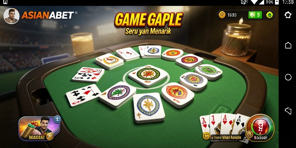 Tampilan gameplay seru dari ASIANABET, game Gaple yang penuh tantangan.