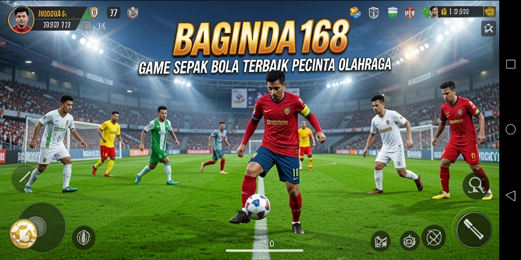 Screenshot gameplay BAGINDA168 menampilkan sepak bola yang seru dan kompetitif.