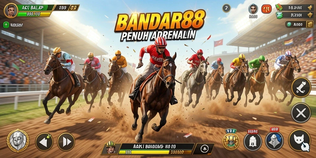 Tampilan bermain game balap dengan kecepatan tinggi di BANDAR88.