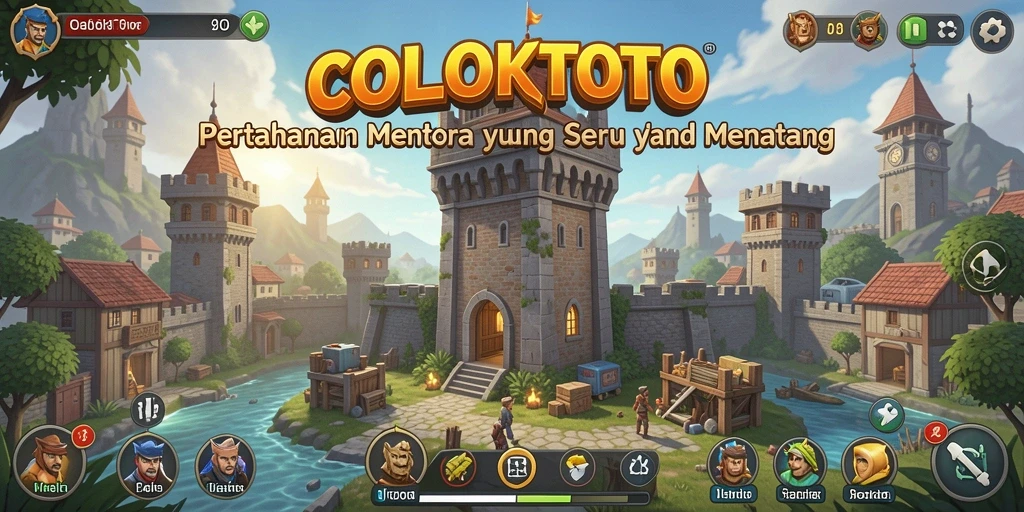 Tangkapan layar gameplay COLOKTOTO dengan menara yang berfungsi melawan serangan musuh.