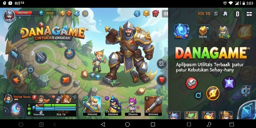 Tampilan UI aplikasi DANAGAME yang ramah pengguna dan modern.