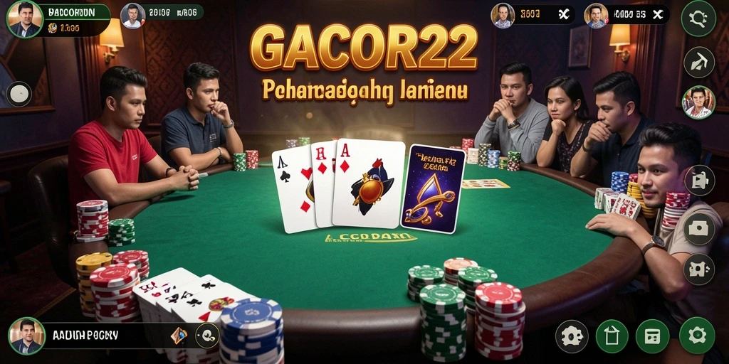 Tampilan gameplay seru dalam aplikasi poker GACOR22.
