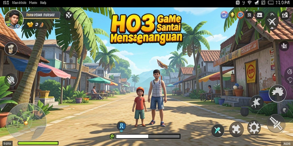 Screenshot gameplay HO3 dengan grafis yang cerah dan menyenangkan.