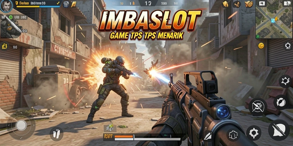 Tangkapan layar gameplay IMBASLOT dengan aksi tembak-menembak yang intens.