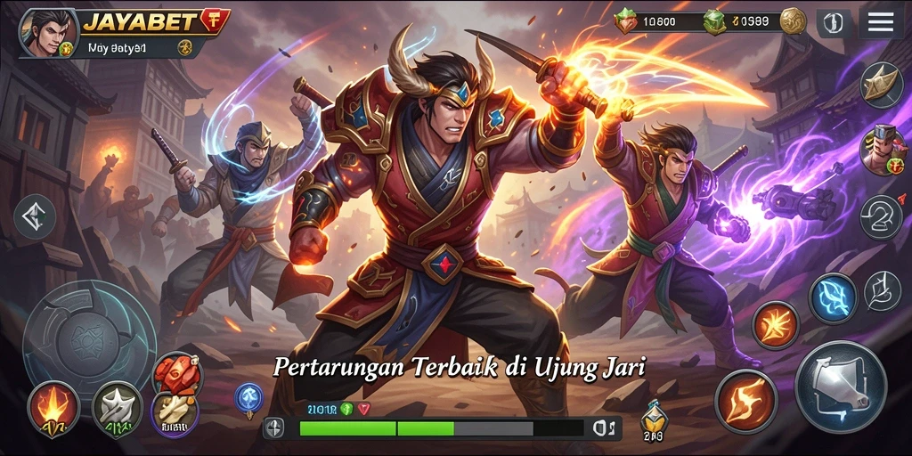 Screenshot JAYABET menampilkan aksi pertarungan yang intens dan mendebarkan.