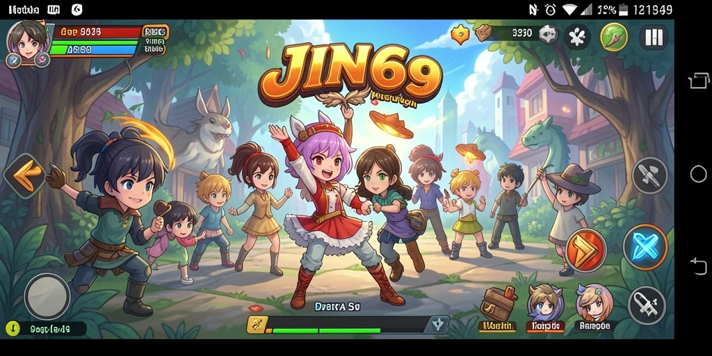 Gameplay JIN69 yang menampilkan petualangan Anime yang seru.