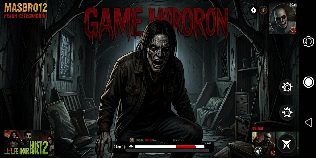 Screenshot gameplay menampilkan suasana horor yang mencekam.