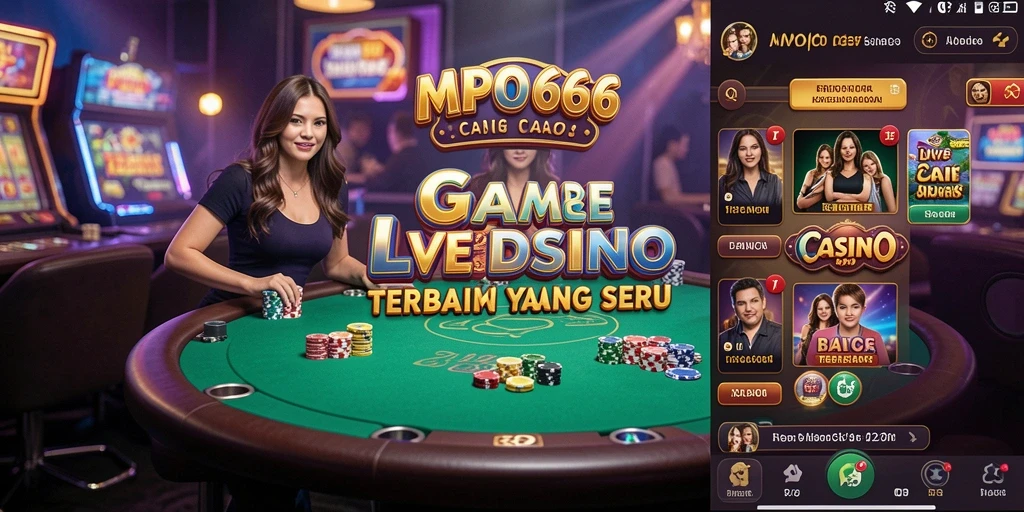 Screenshot MPO666 menunjukkan dealer langsung dengan suasana kasino yang menarik.