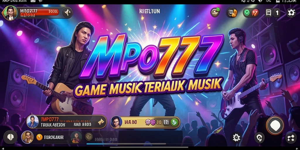 Screenshot MPO777 menampilkan gameplay seru dengan lagu-lagu populer.