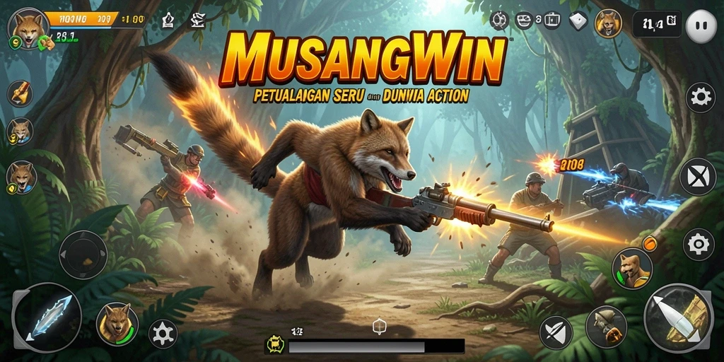 Tangkapan layar gameplay seru dari MUSANGWIN yang penuh aksi.