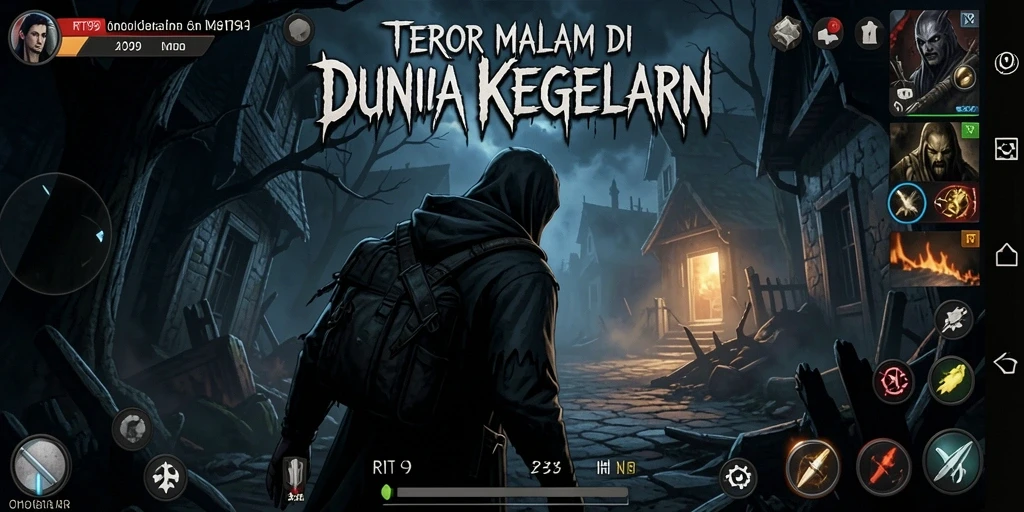 Screenshot gameplay menampilkan suasana horror yang mencekam.