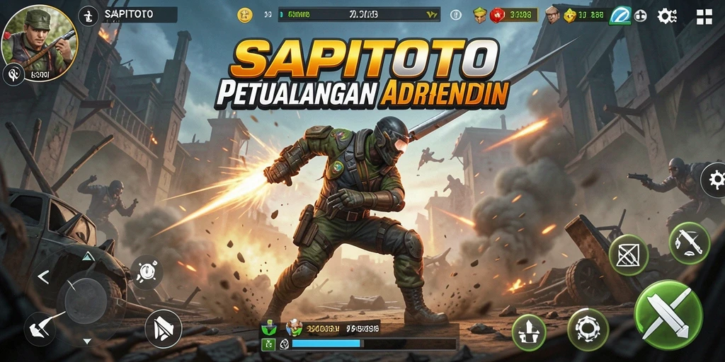 Tangkapan layar SAPITOTO menampilkan pertarungan epik dan menegangkan.