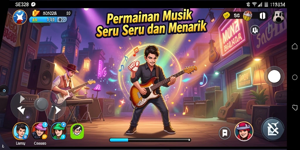 Tampilan gameplay SE328 yang menarik dengan visual musik.
