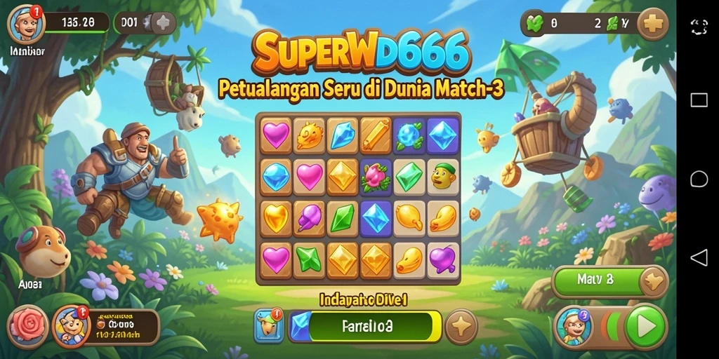 Tampilan gameplay SUPERWD666 yang menyenangkan dan penuh warna.