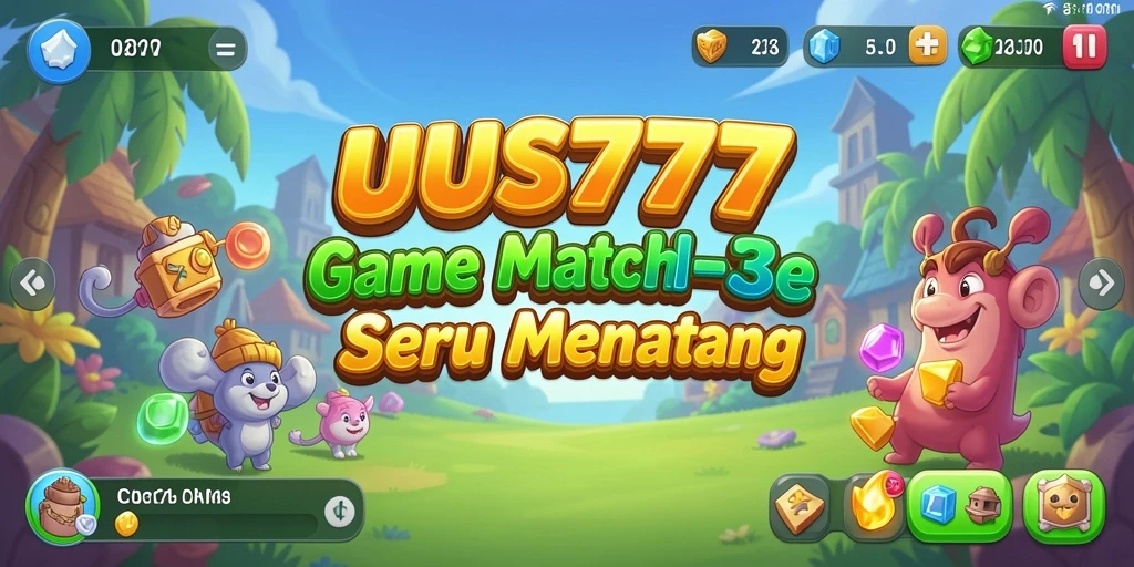 Tangkapan layar menampilkan gameplay seru UUS777 di level Match-3.